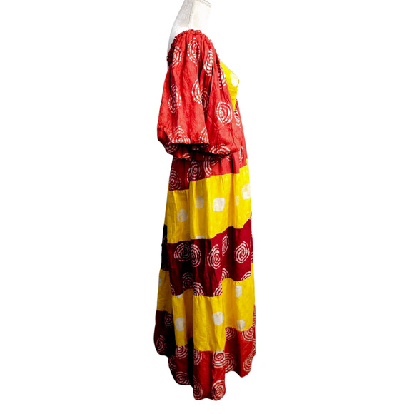 NWT Elisamama Adufe Anthropologie Puff Sleeve Tiered Maxi Dress $497 Small - Picture 6 of 11